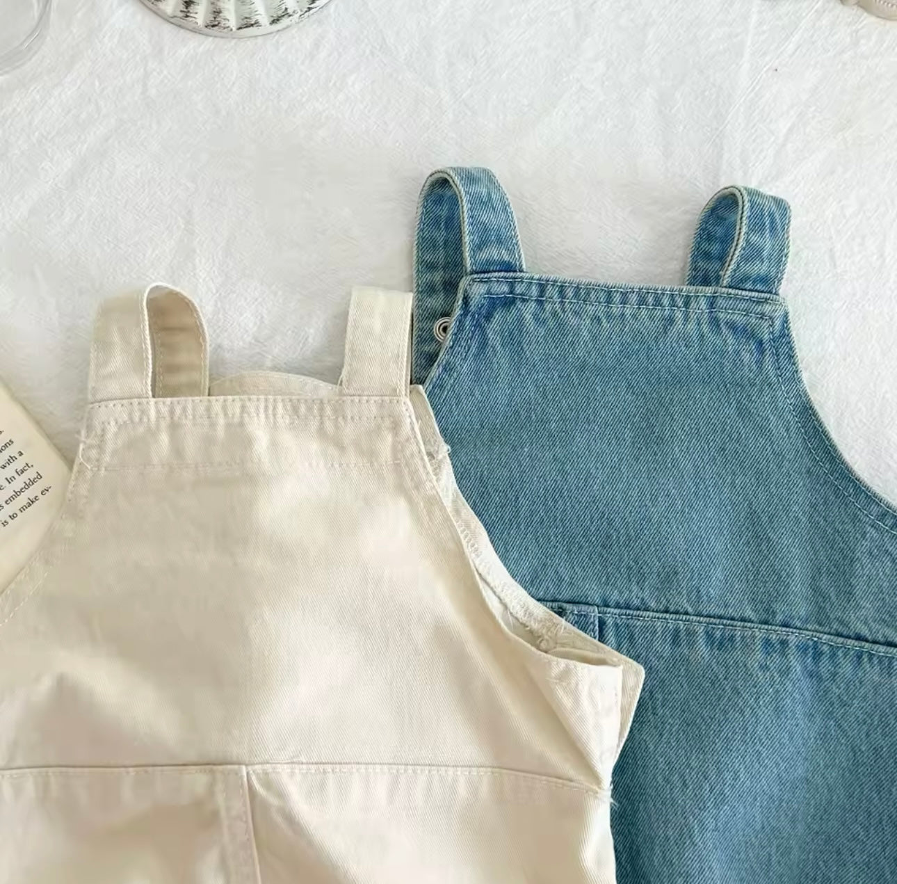 Denim dungaree romper