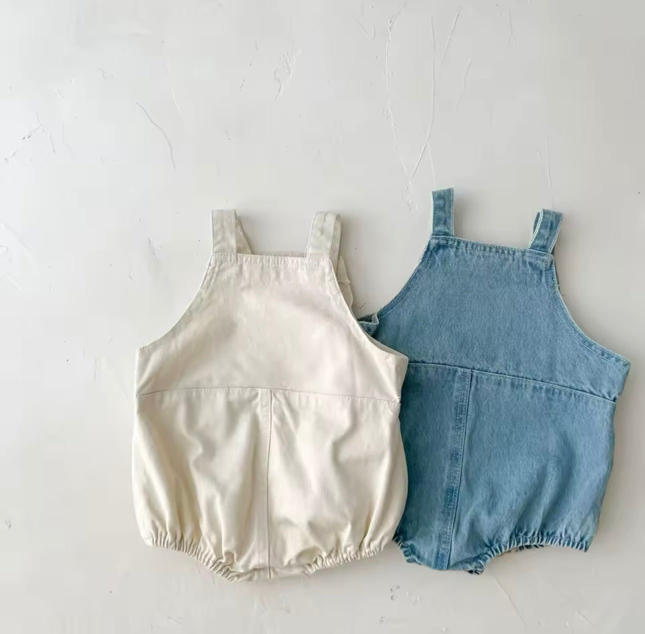 Denim dungaree romper