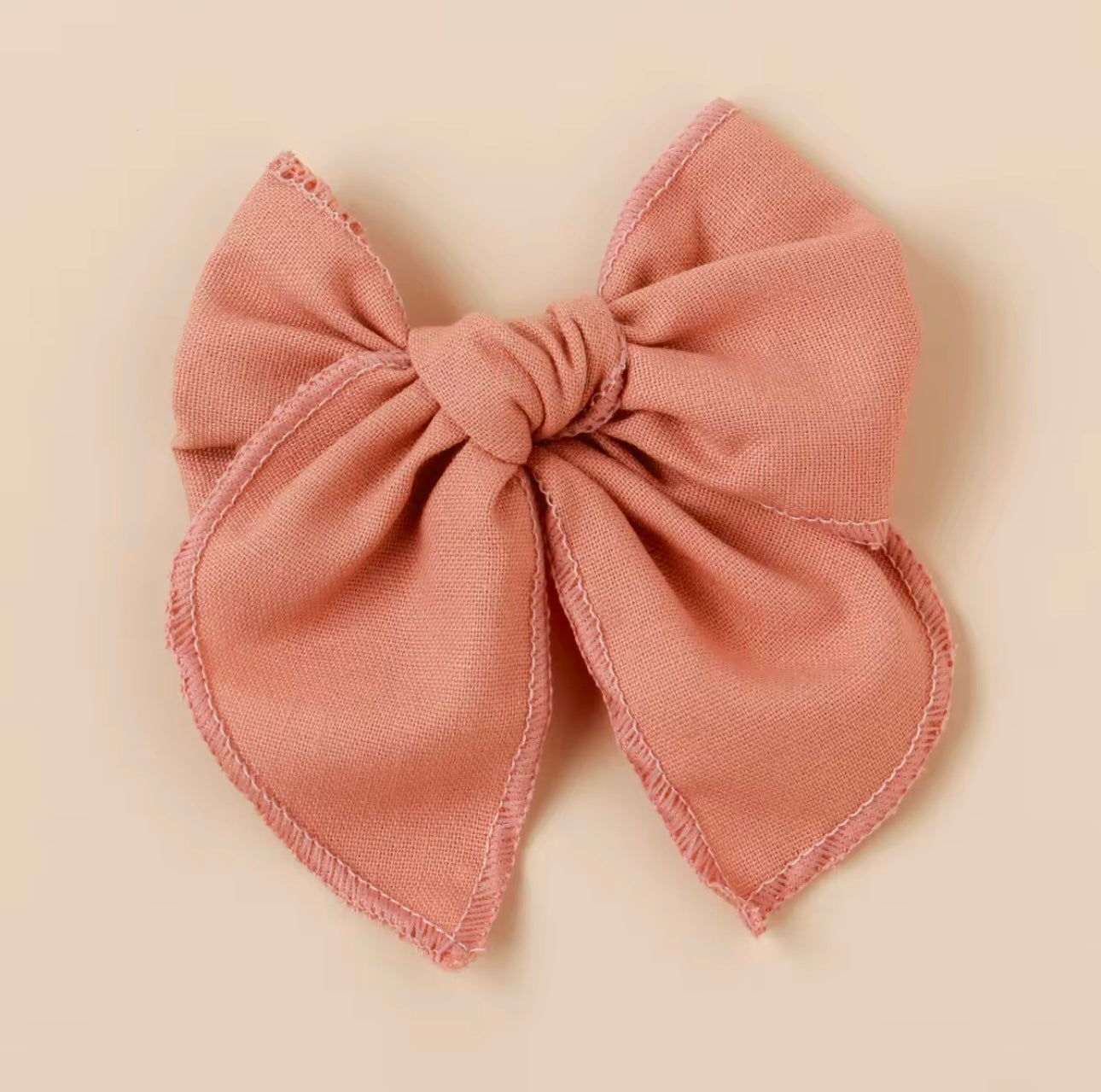 Linen bow hair clip