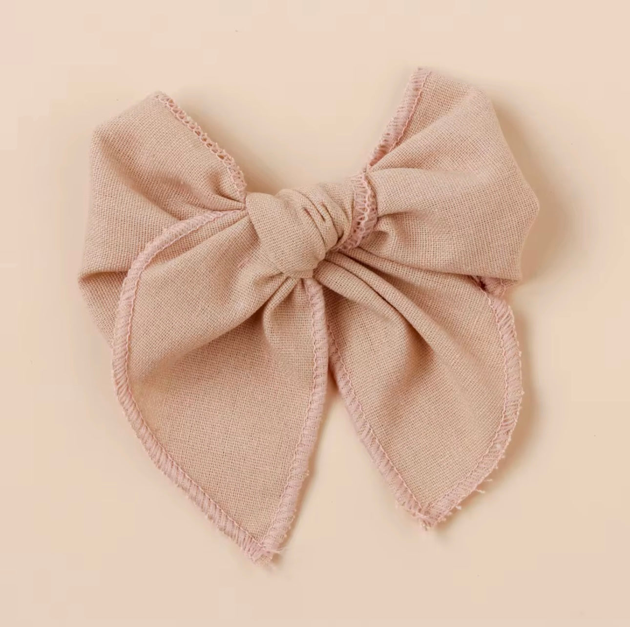 Linen bow hair clip